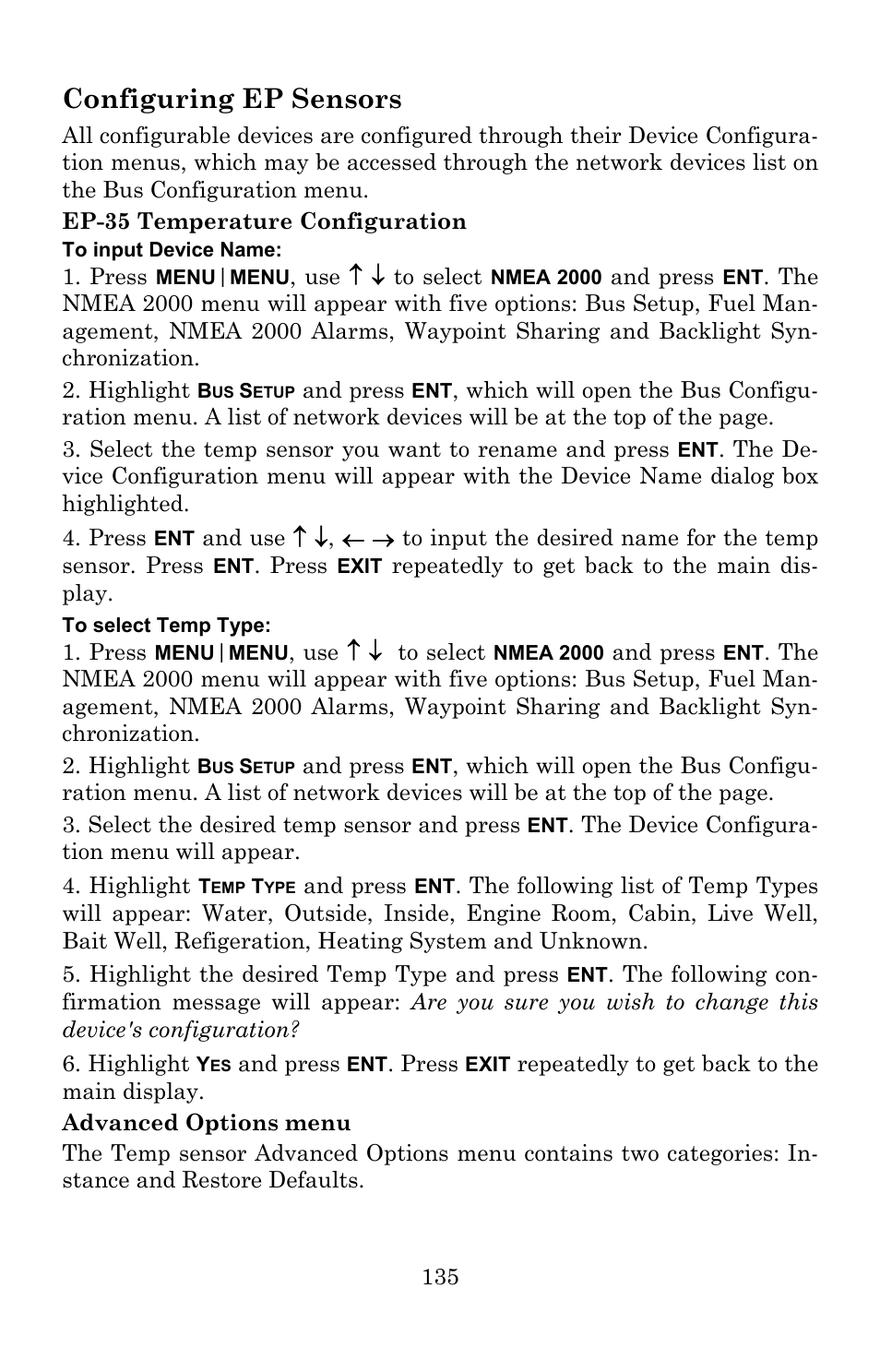 Configuring ep sensors | Lowrance electronic 540c Baja User Manual | Page 143 / 172