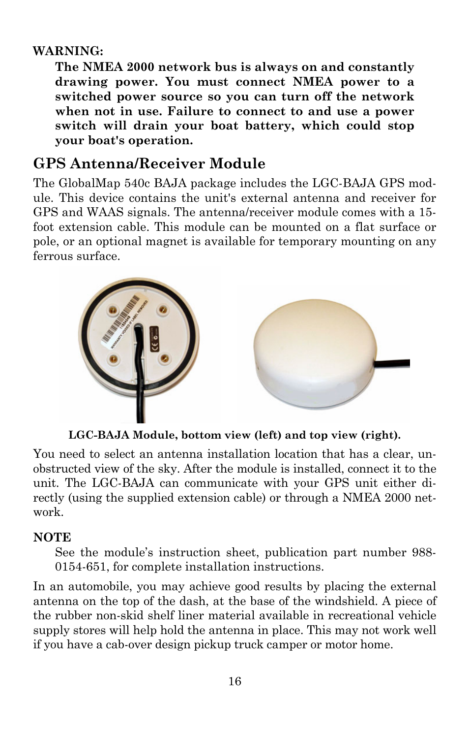 Gps antenna/receiver module | Lowrance electronic 540c Baja User Manual | Page 24 / 172