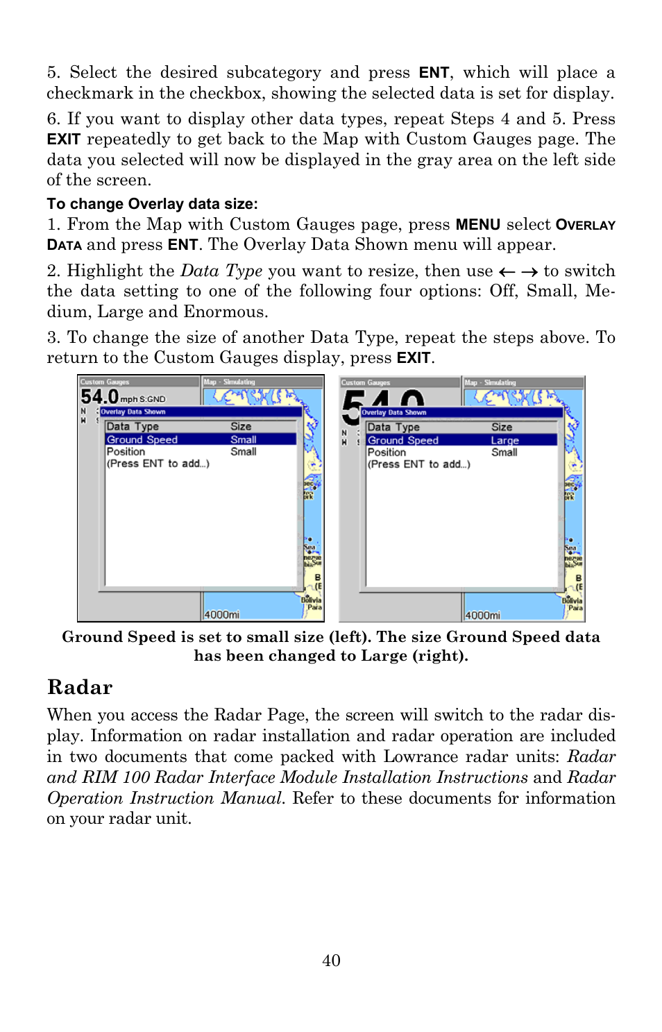 Radar | Lowrance electronic 540c Baja User Manual | Page 48 / 172