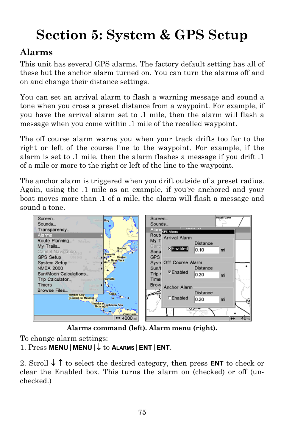 Alarms | Lowrance electronic 540c Baja User Manual | Page 83 / 172