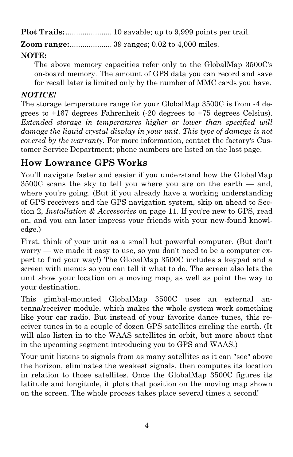 How lowrance gps works | Lowrance electronic 3500C User Manual | Page 10 / 136