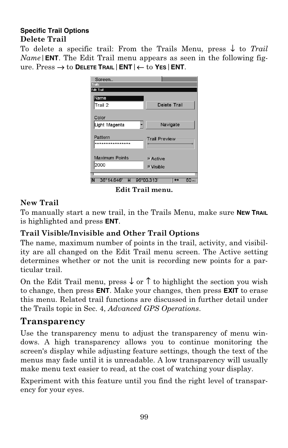 Transparency | Lowrance electronic 3500C User Manual | Page 105 / 136