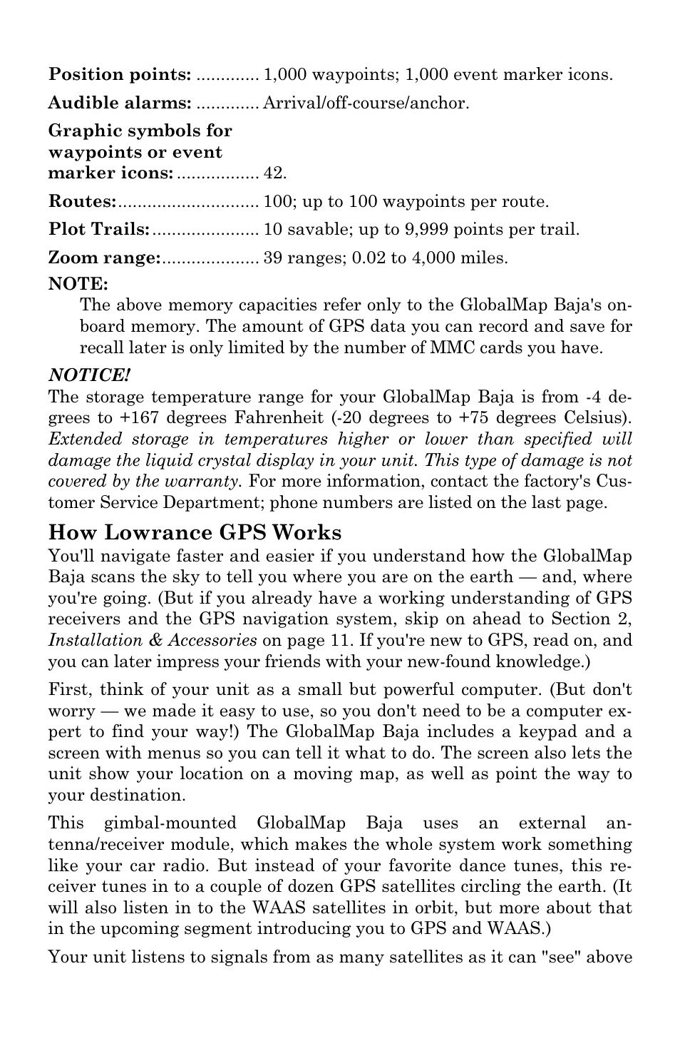 How lowrance gps works | Lowrance electronic Mapping GPS Receiver User Manual | Page 10 / 132