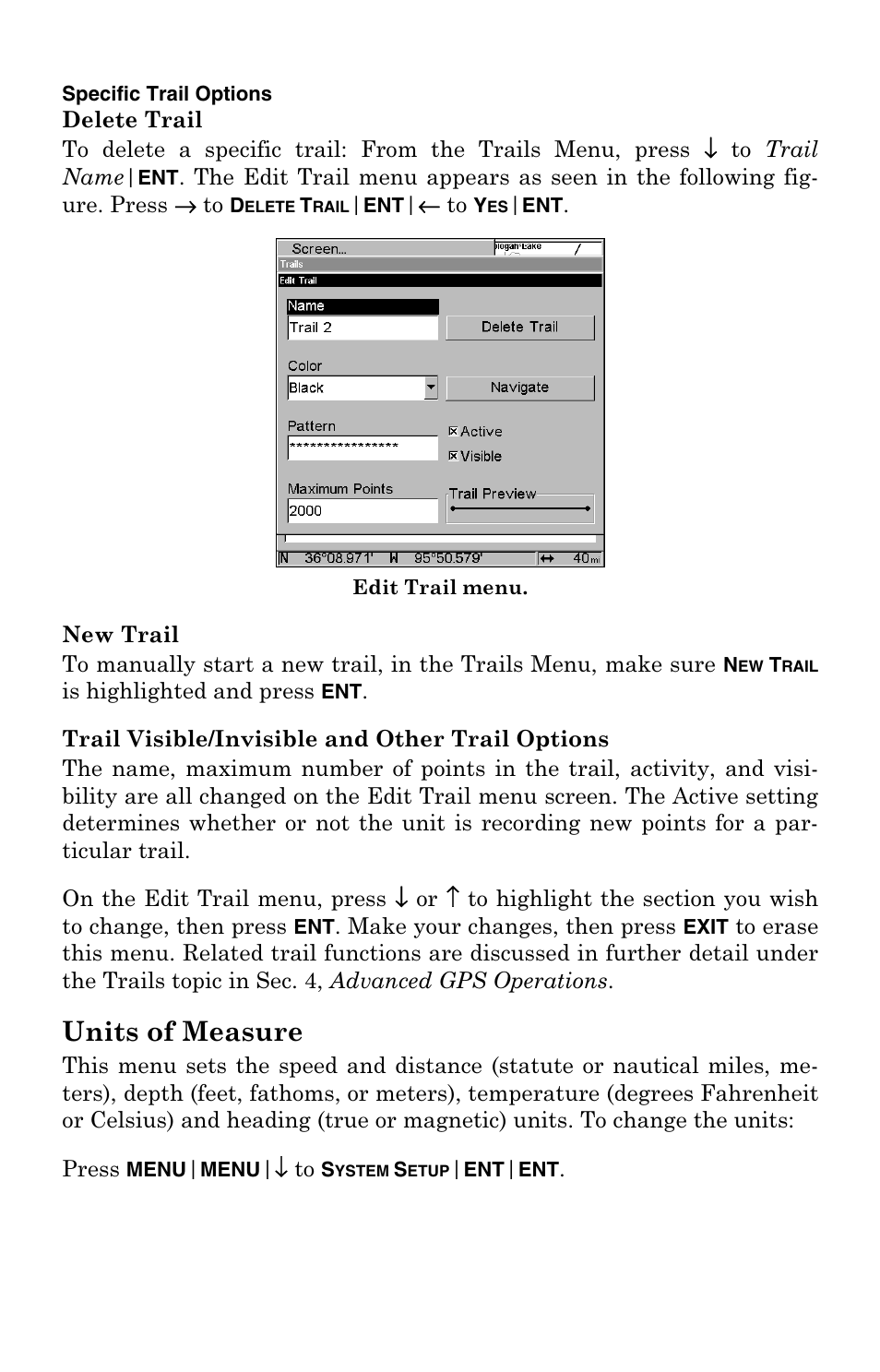 Units of measure | Lowrance electronic Mapping GPS Receiver User Manual | Page 101 / 132