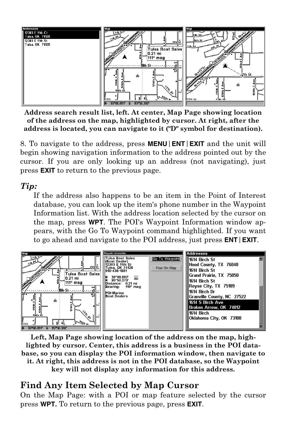 Find any item selected by map cursor | Lowrance electronic Mapping GPS Receiver User Manual | Page 106 / 132