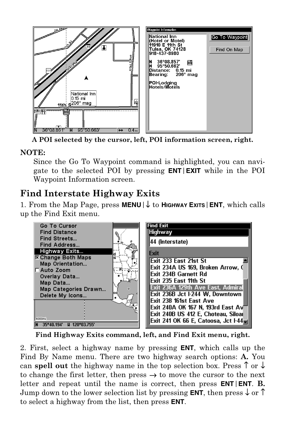 Find interstate highway exits | Lowrance electronic Mapping GPS Receiver User Manual | Page 107 / 132