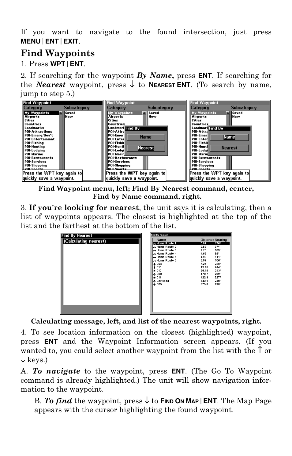 Find waypoints | Lowrance electronic Mapping GPS Receiver User Manual | Page 115 / 132