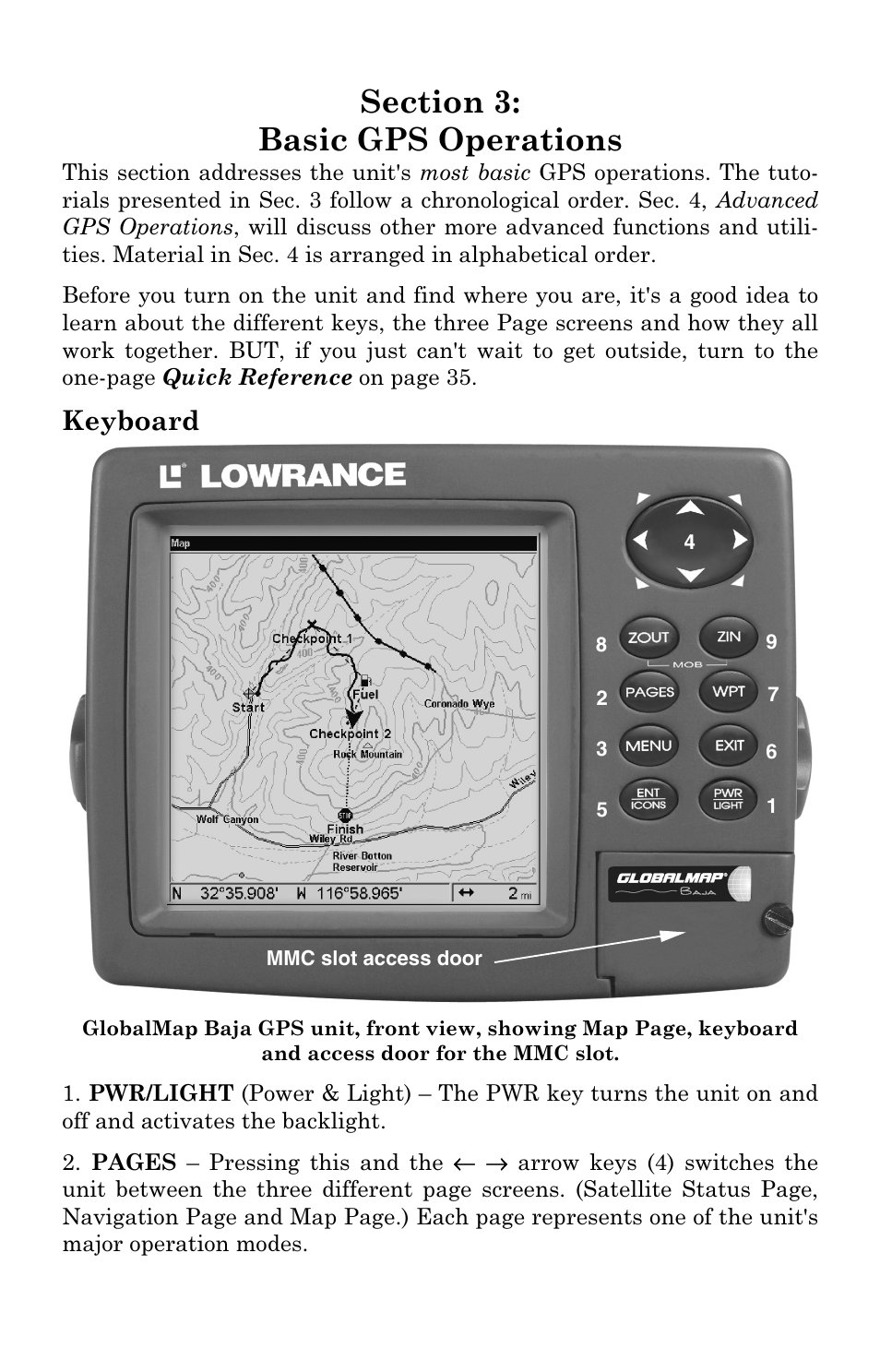 Keyboard | Lowrance electronic Mapping GPS Receiver User Manual | Page 29 / 132