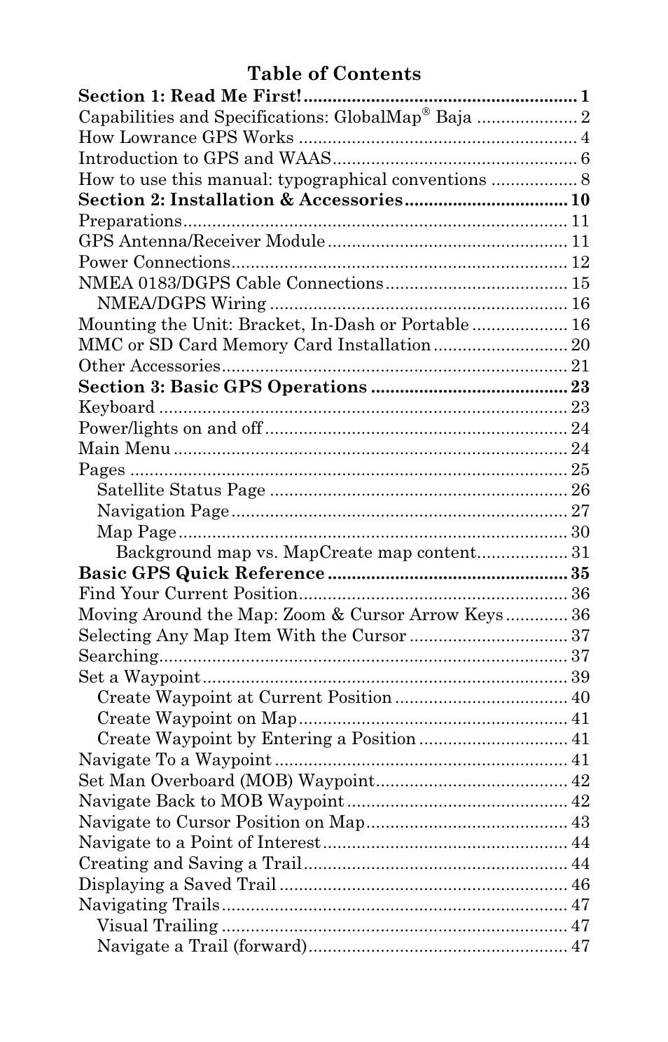 Lowrance electronic Mapping GPS Receiver User Manual | Page 3 / 132