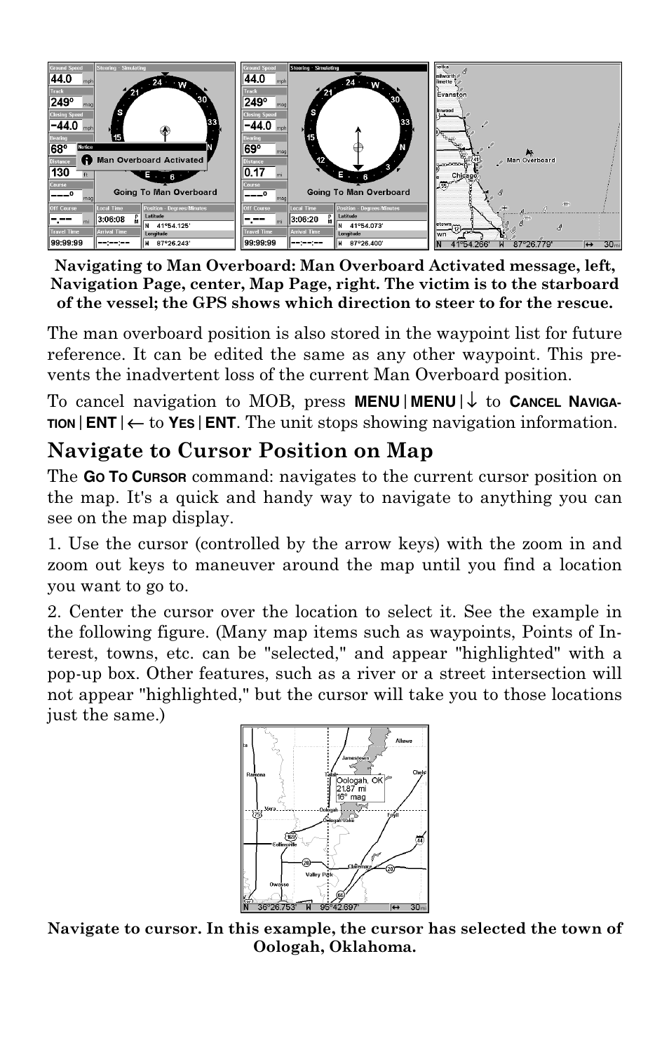 Navigate to cursor position on map | Lowrance electronic Mapping GPS Receiver User Manual | Page 49 / 132