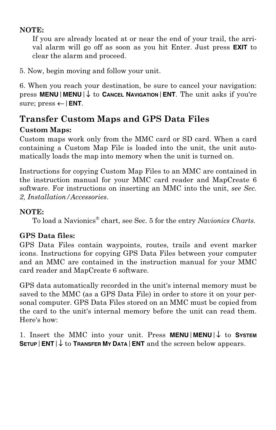 Transfer custom maps and gps data files | Lowrance electronic Mapping GPS Receiver User Manual | Page 56 / 132