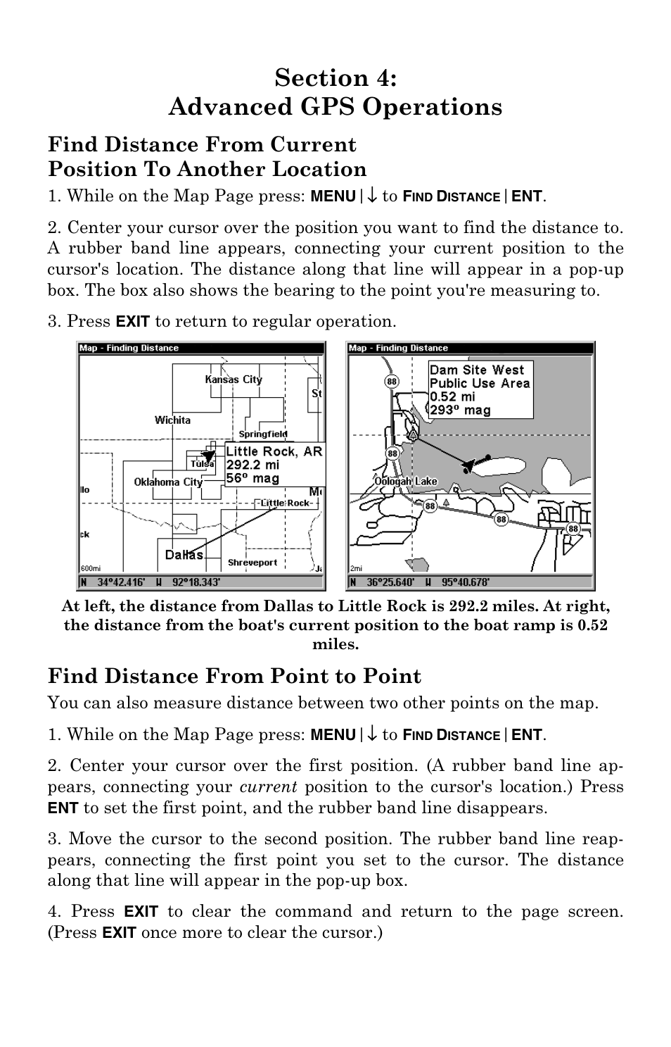 Find distance from point to point | Lowrance electronic Mapping GPS Receiver User Manual | Page 59 / 132