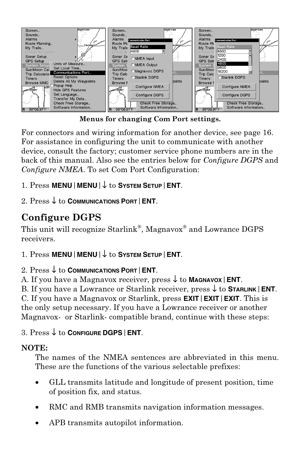 Configure dgps | Lowrance electronic Mapping GPS Receiver User Manual | Page 76 / 132