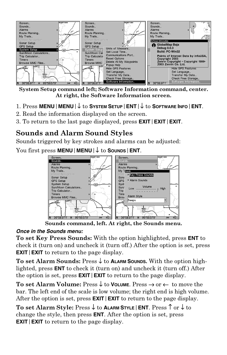 Sounds and alarm sound styles | Lowrance electronic Mapping GPS Receiver User Manual | Page 98 / 132