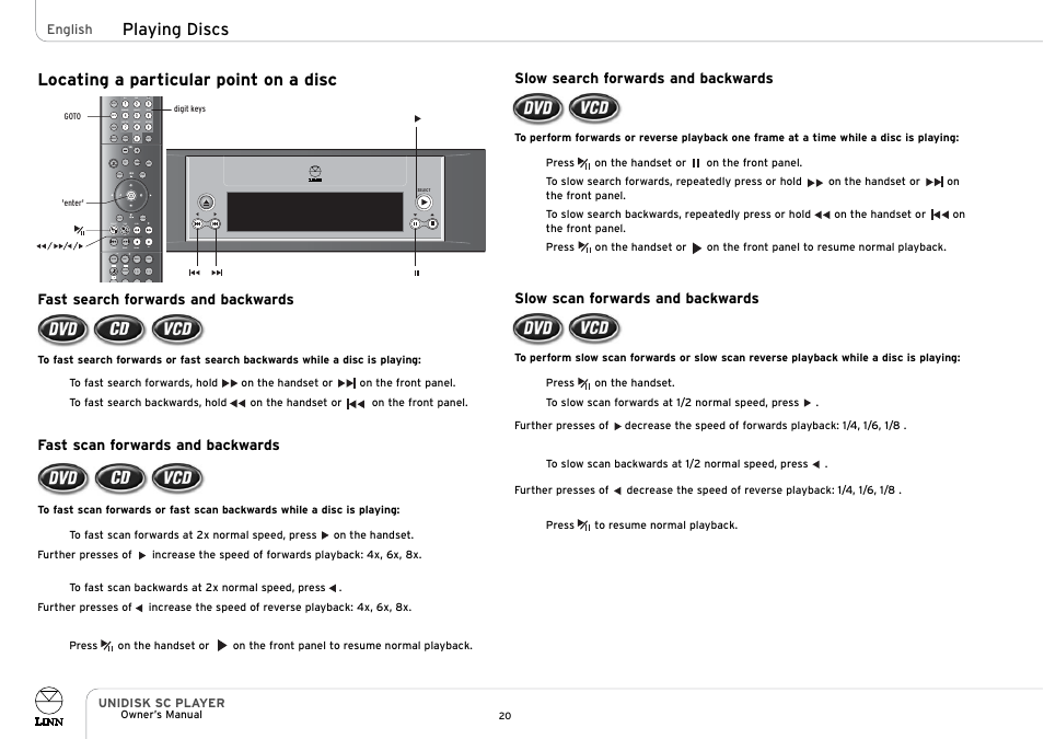 Store adjust shift disp goto, Signal band mono, Surr | Linn UNIDISK SC PLAYER User Manual | Page 26 / 40