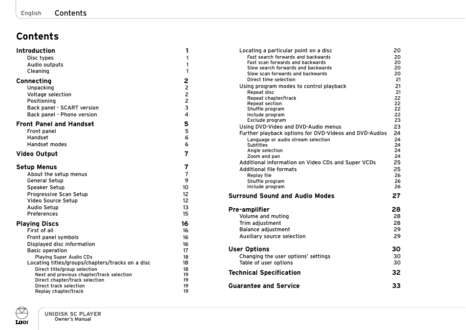 Linn UNIDISK SC PLAYER User Manual | Page 6 / 40