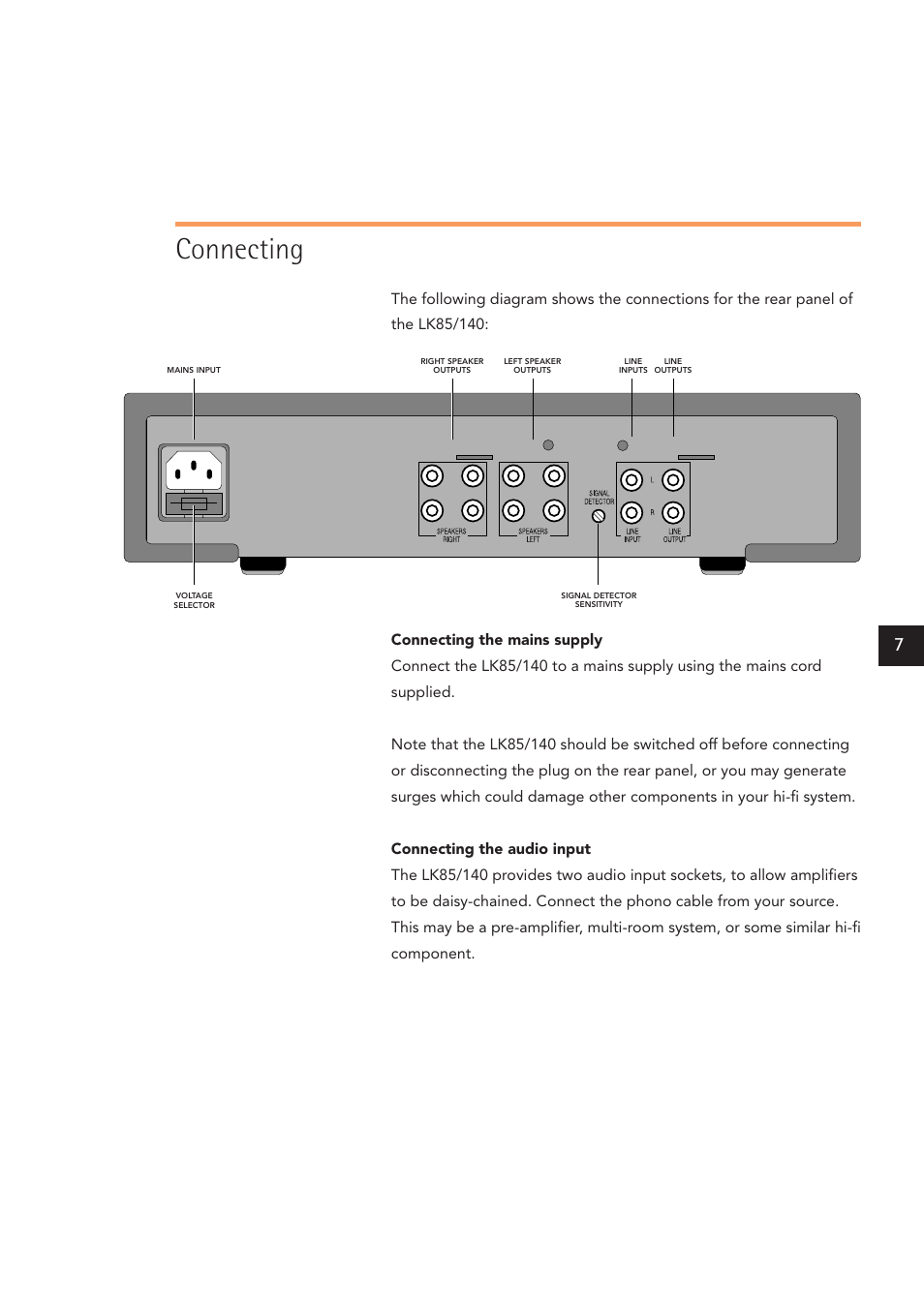 Connecting | Linn LK140 User Manual | Page 15 / 24