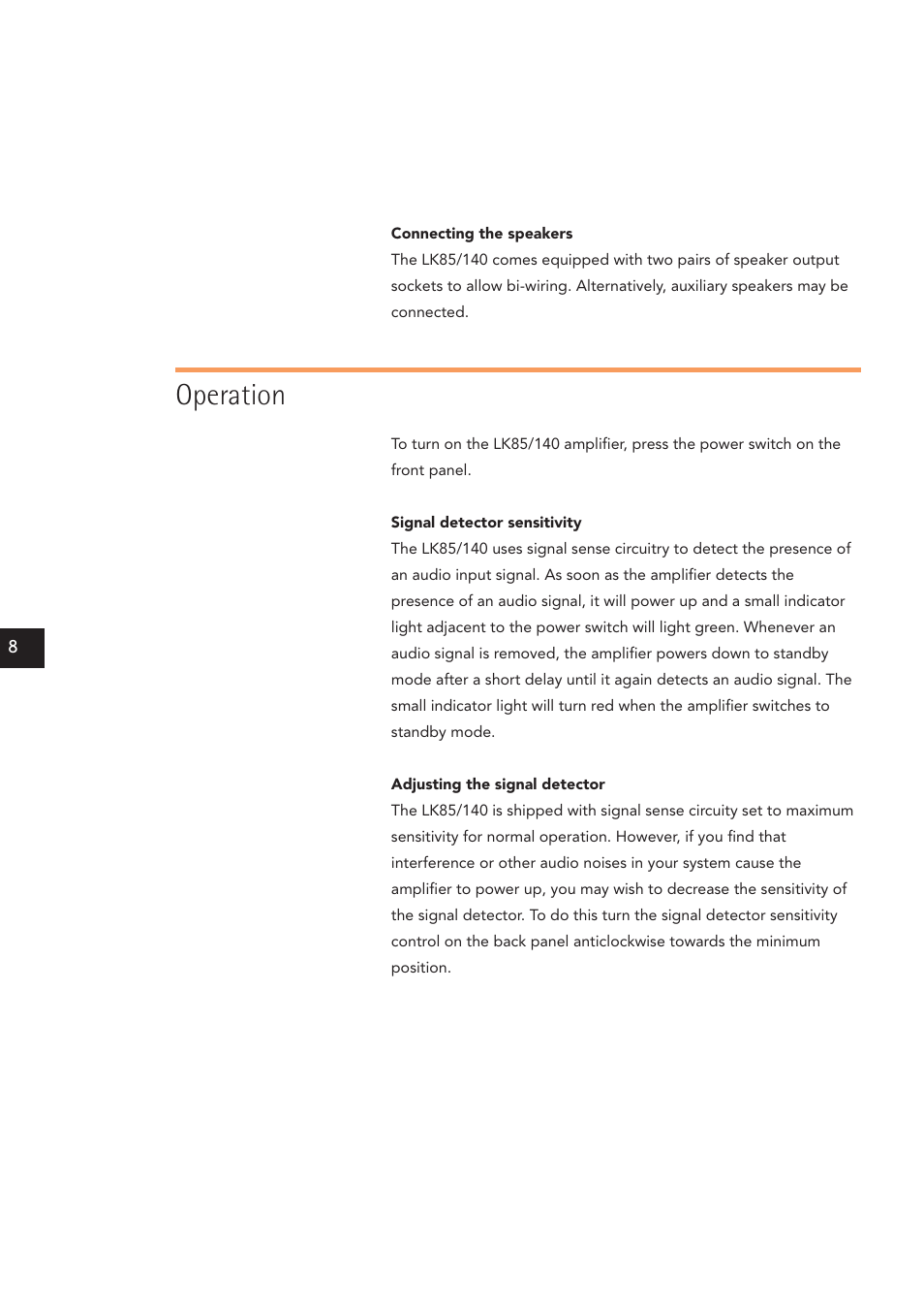 Operation | Linn LK140 User Manual | Page 16 / 24