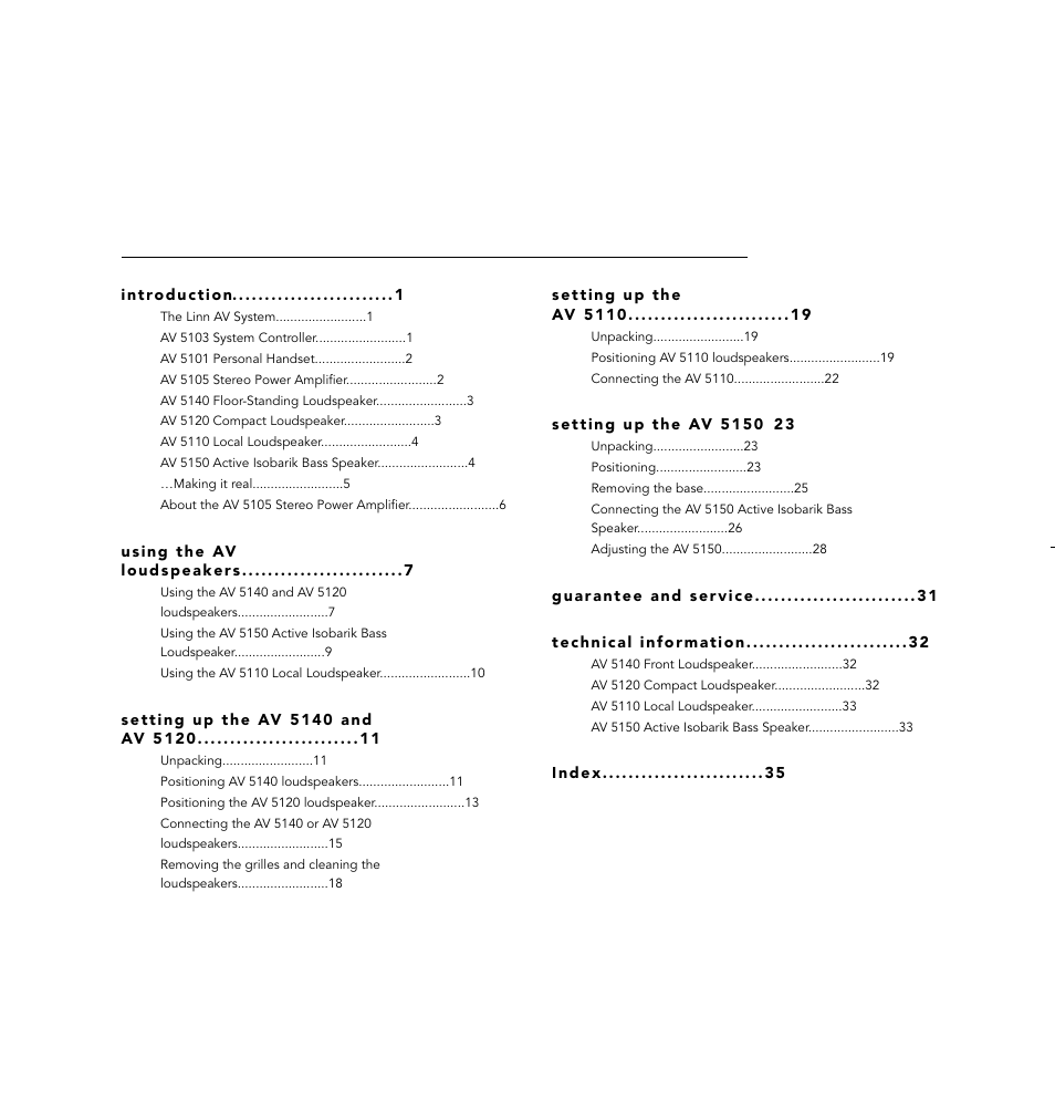 Pr ef ace vi | Linn AV Loudspeaker User Manual | Page 8 / 44