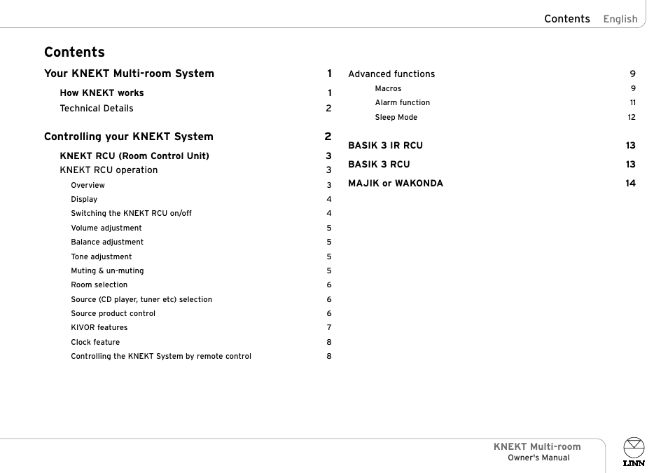 Linn KNEKT Multi-room User Manual | Page 3 / 17