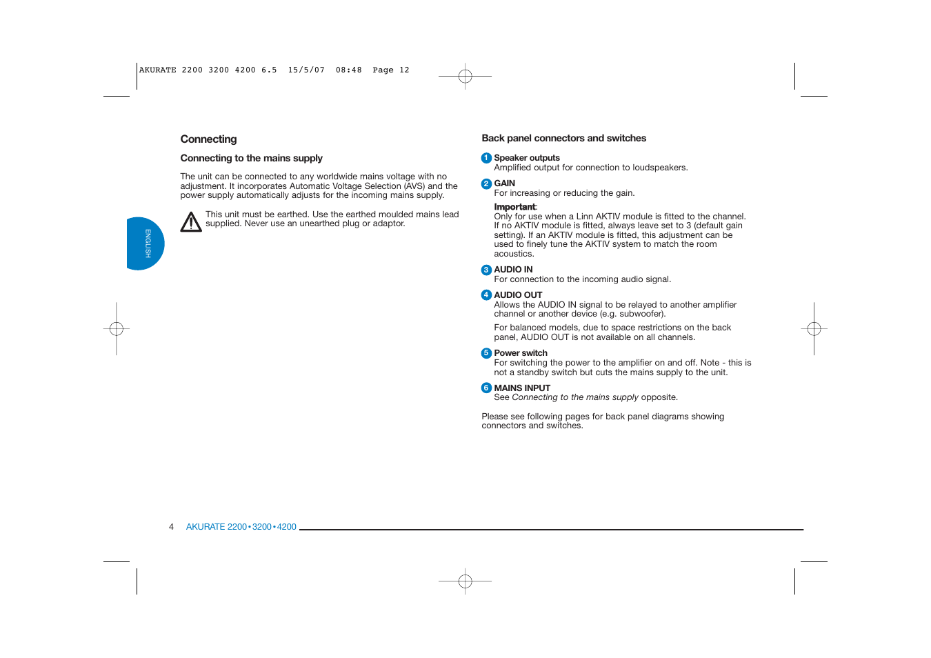 Linn AKURATE 2200 User Manual | Page 12 / 22