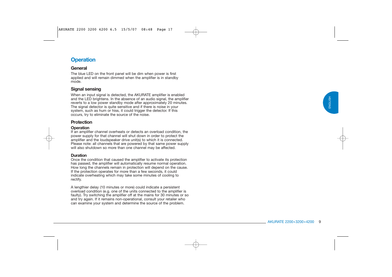 Operation | Linn AKURATE 2200 User Manual | Page 17 / 22