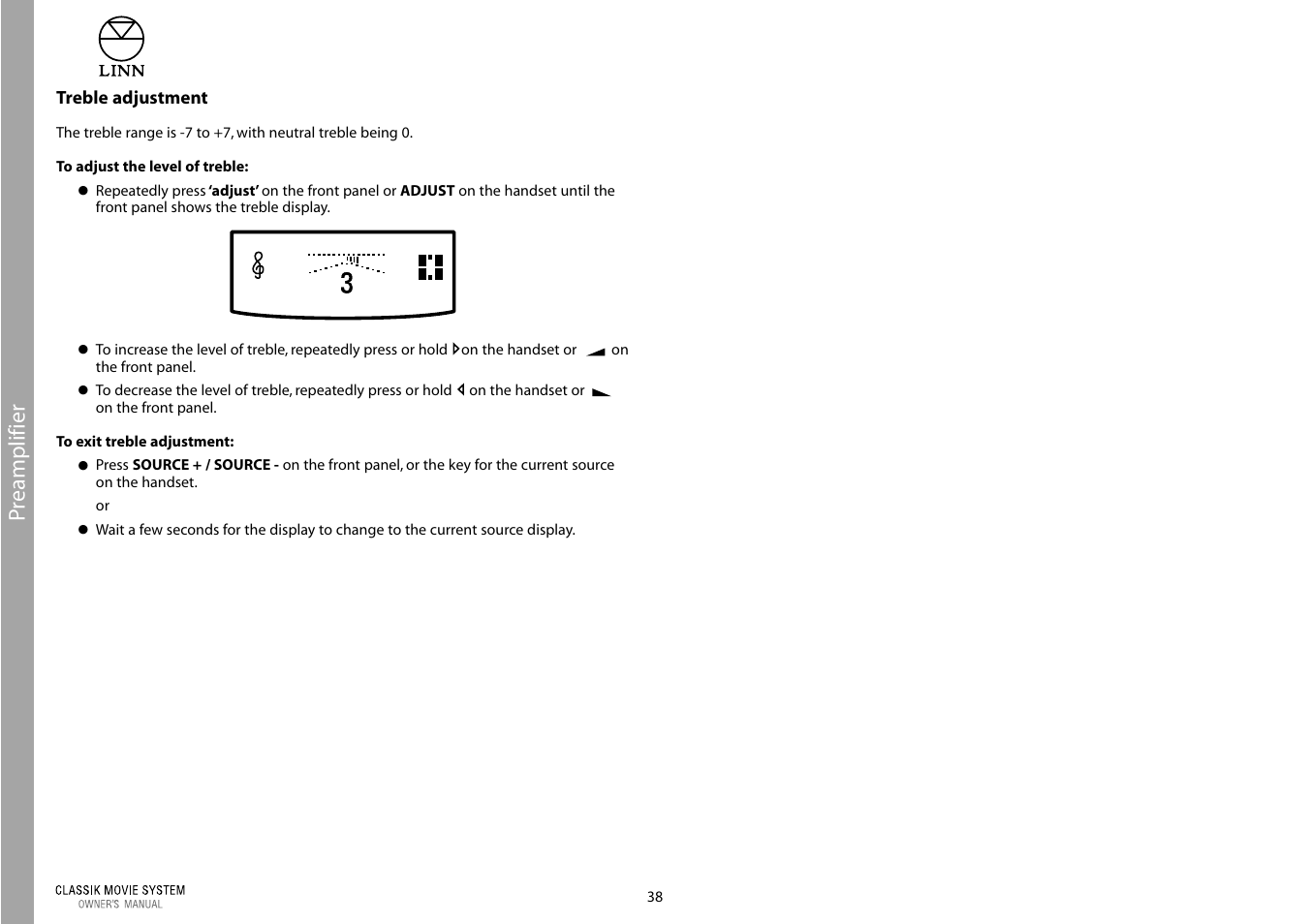 Preamplifier | Linn Classic Movie System User Manual | Page 44 / 58