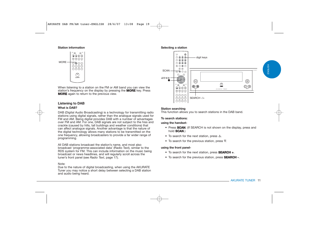 Linn FM/AM/DAB TUNER User Manual | Page 19 / 31