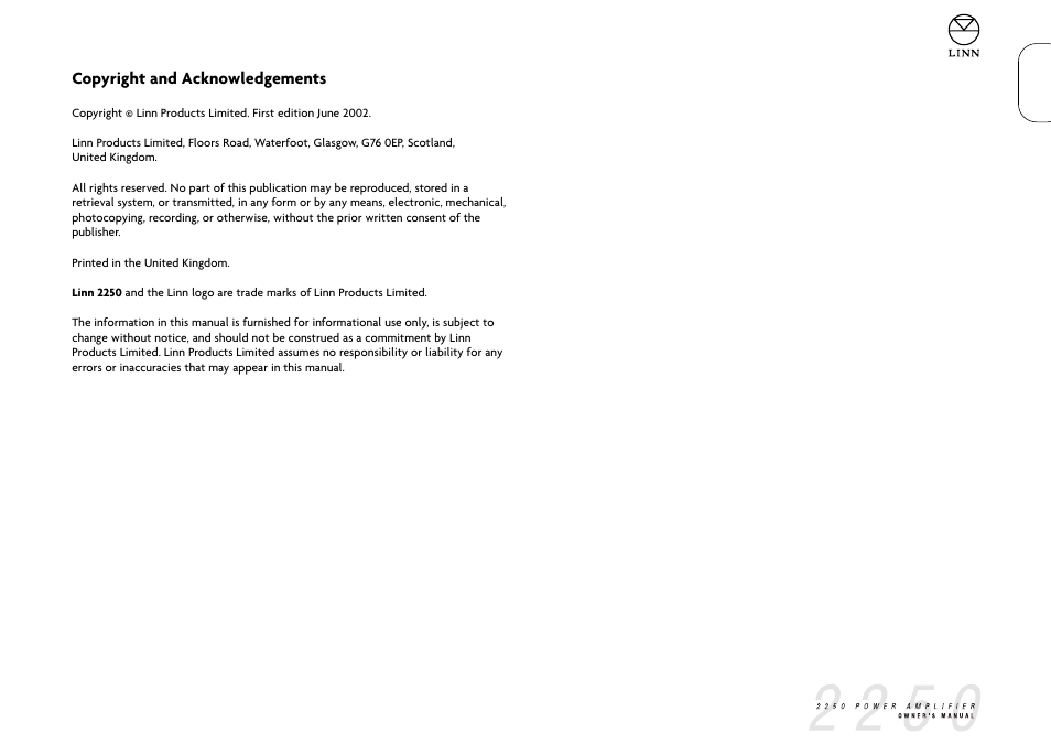 Linn 2250 User Manual | Page 4 / 10