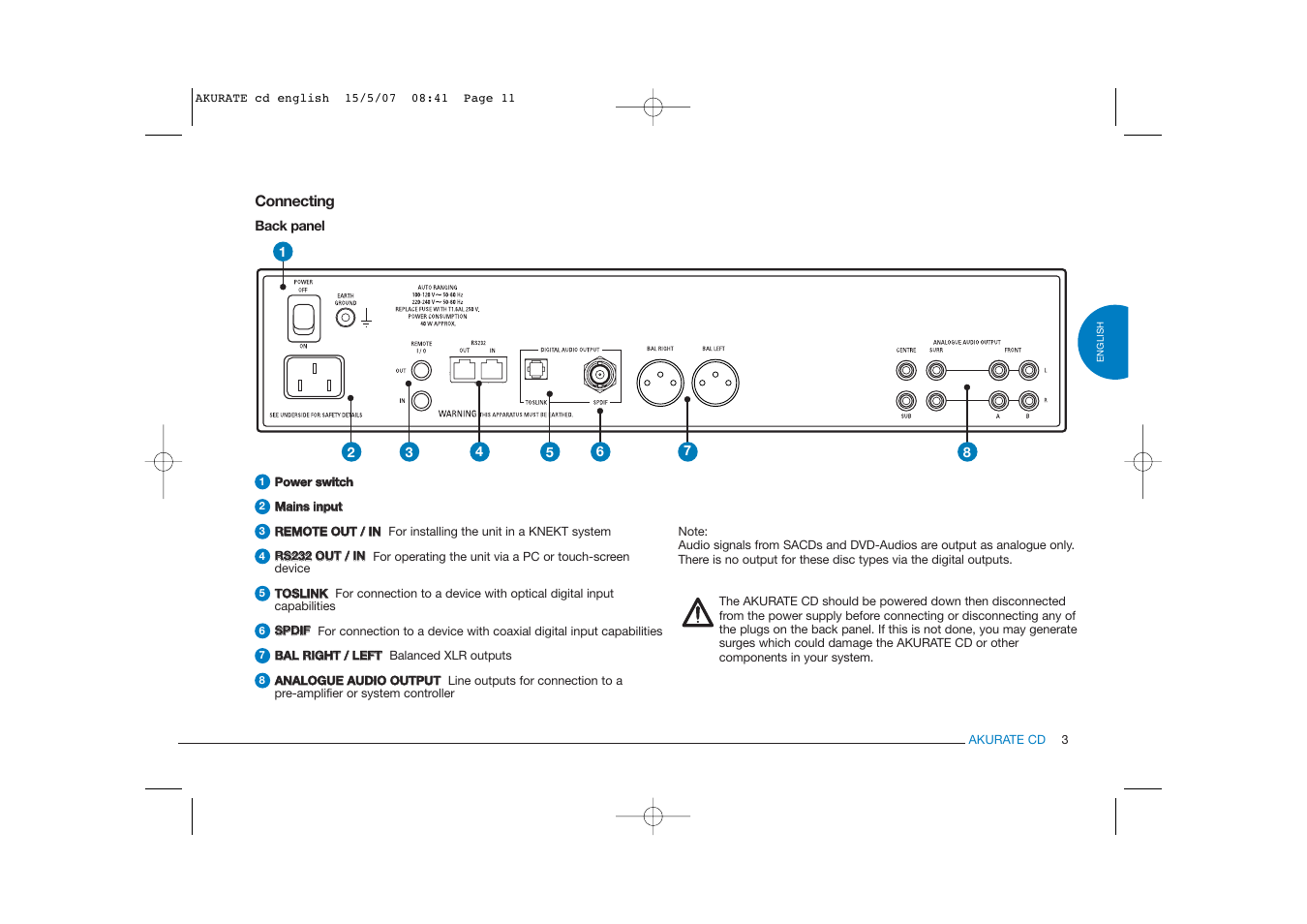 Linn AKURATE CD Player User Manual | Page 11 / 30