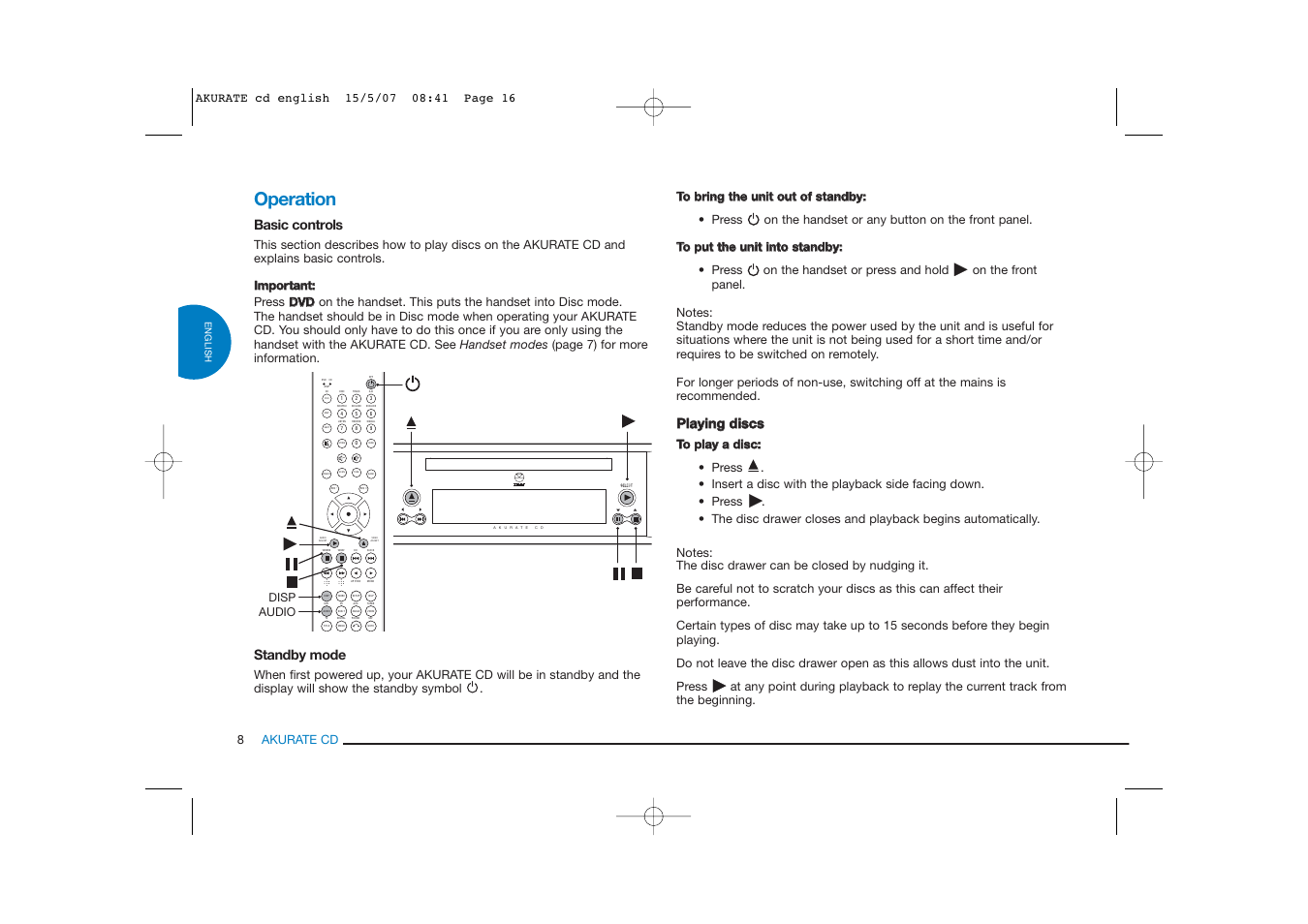 Band | Linn AKURATE CD Player User Manual | Page 16 / 30