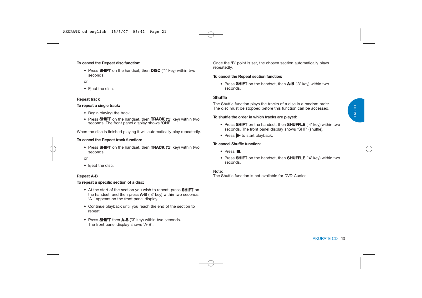 Linn AKURATE CD Player User Manual | Page 21 / 30