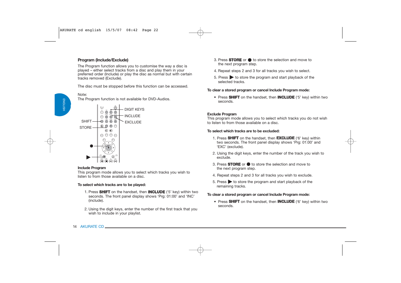 Band, Scan tune | Linn AKURATE CD Player User Manual | Page 22 / 30