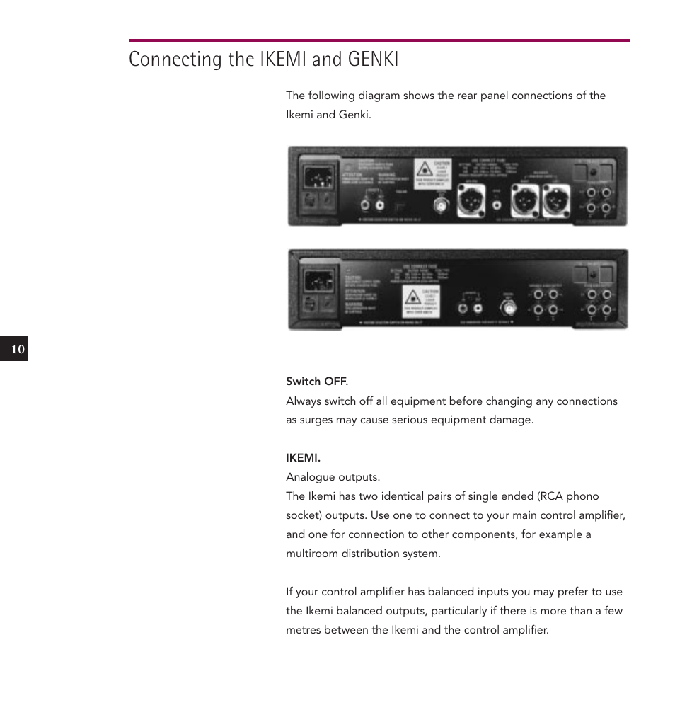 Connecting the ikemi and genki | Linn IKEMI & GENKI User Manual | Page 18 / 39
