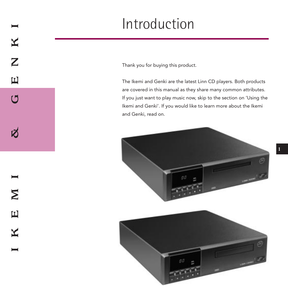 Introduction, Ikemi & genki | Linn IKEMI & GENKI User Manual | Page 9 / 39
