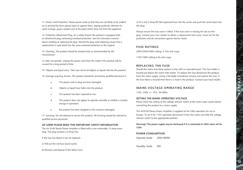 Linn AV 5105 User Manual | Page 3 / 22