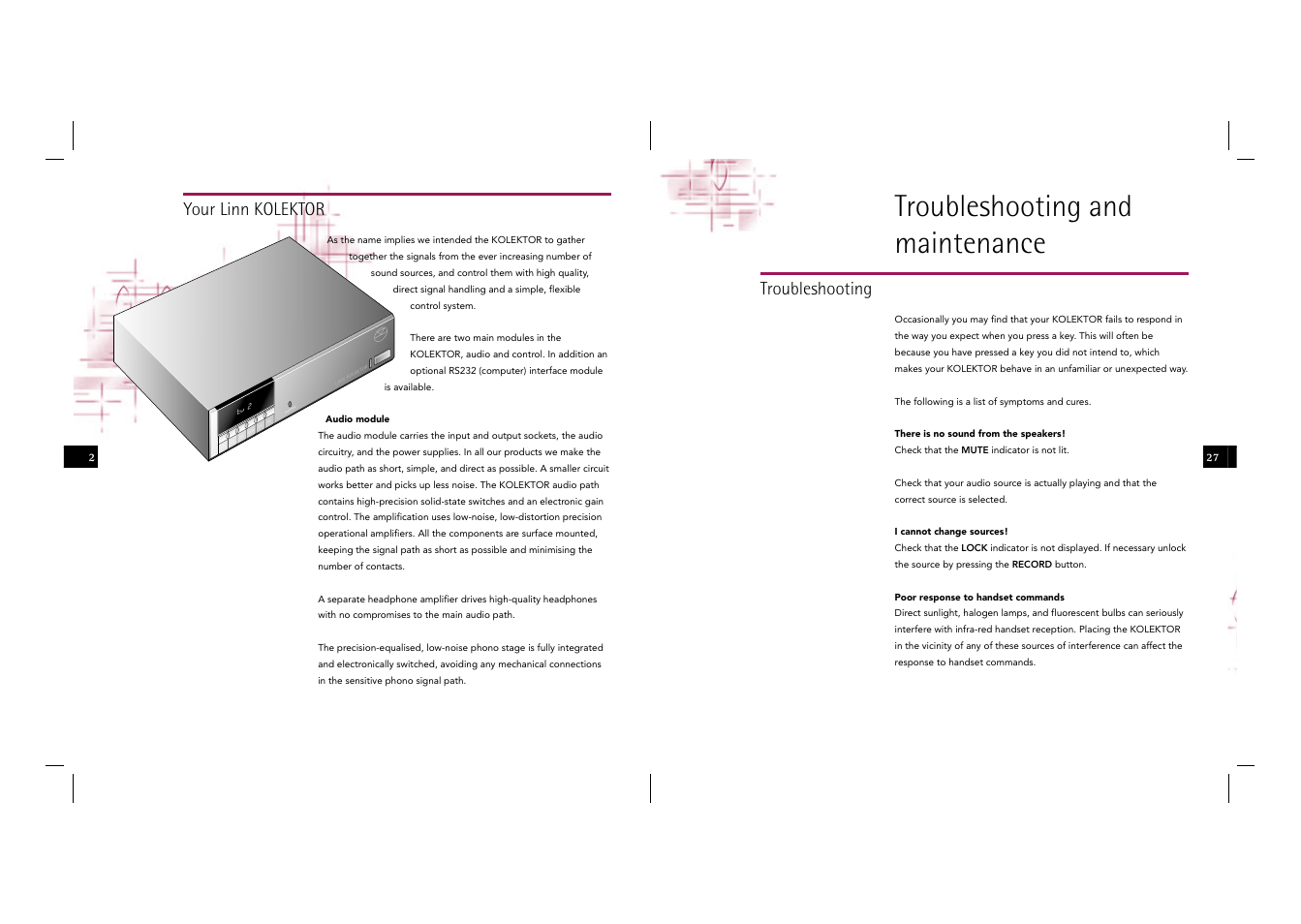 Troubleshooting and maintenance, Sr c- re co rd, Sr c+ vo l- vo l+ he ad ph on e | Your linn kolektor, Troubleshooting | Linn Kolektor User Manual | Page 12 / 48