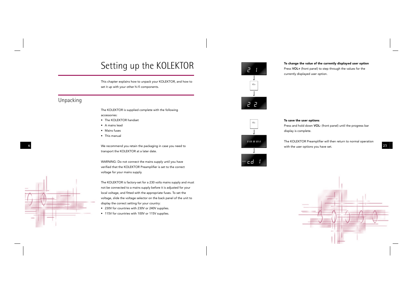 Setting up the kolektor, Unpacking, Cd 1 | Linn Kolektor User Manual | Page 33 / 48