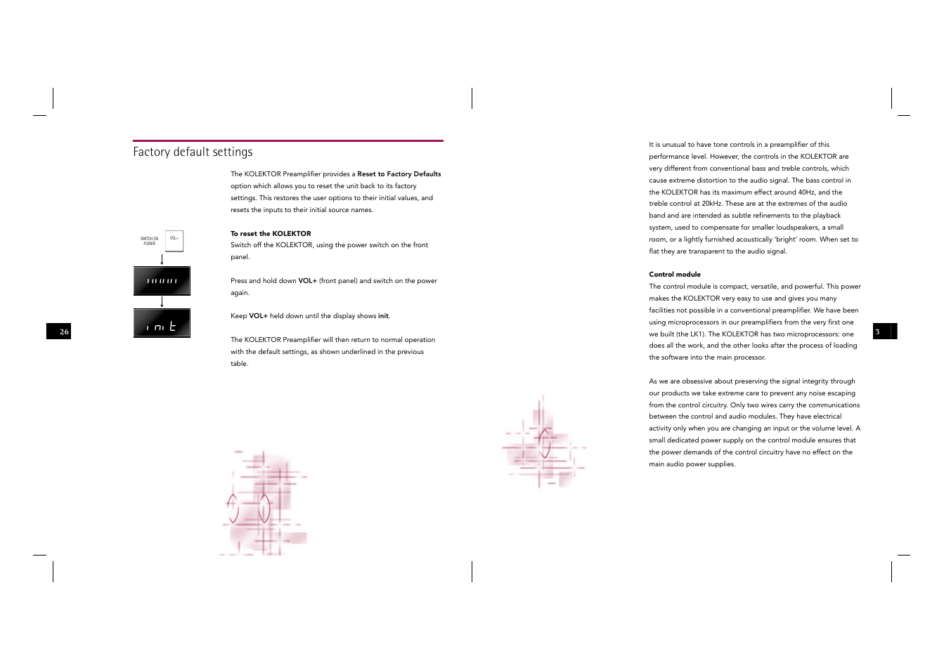 Factory default settings, Init | Linn Kolektor User Manual | Page 36 / 48