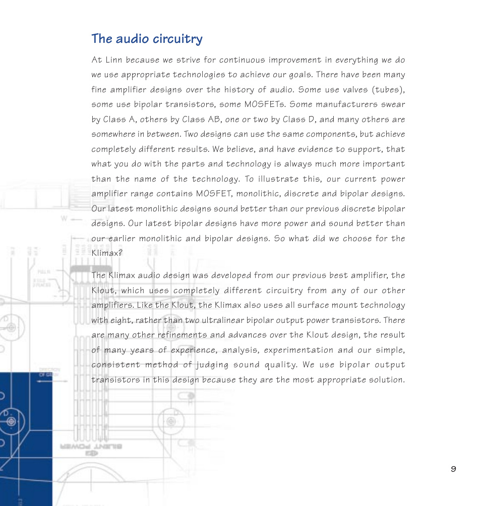 The audio circuitry | Linn 500 Solo User Manual | Page 17 / 33