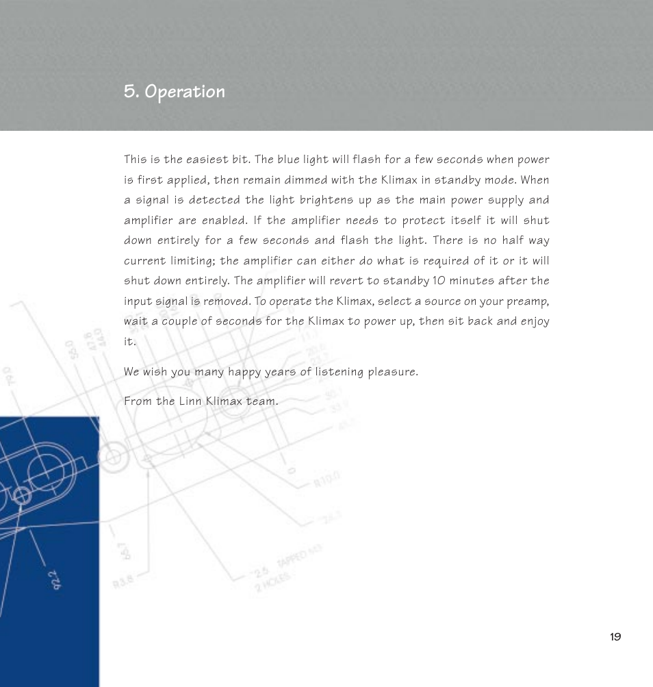 Operation | Linn 500 Solo User Manual | Page 27 / 33