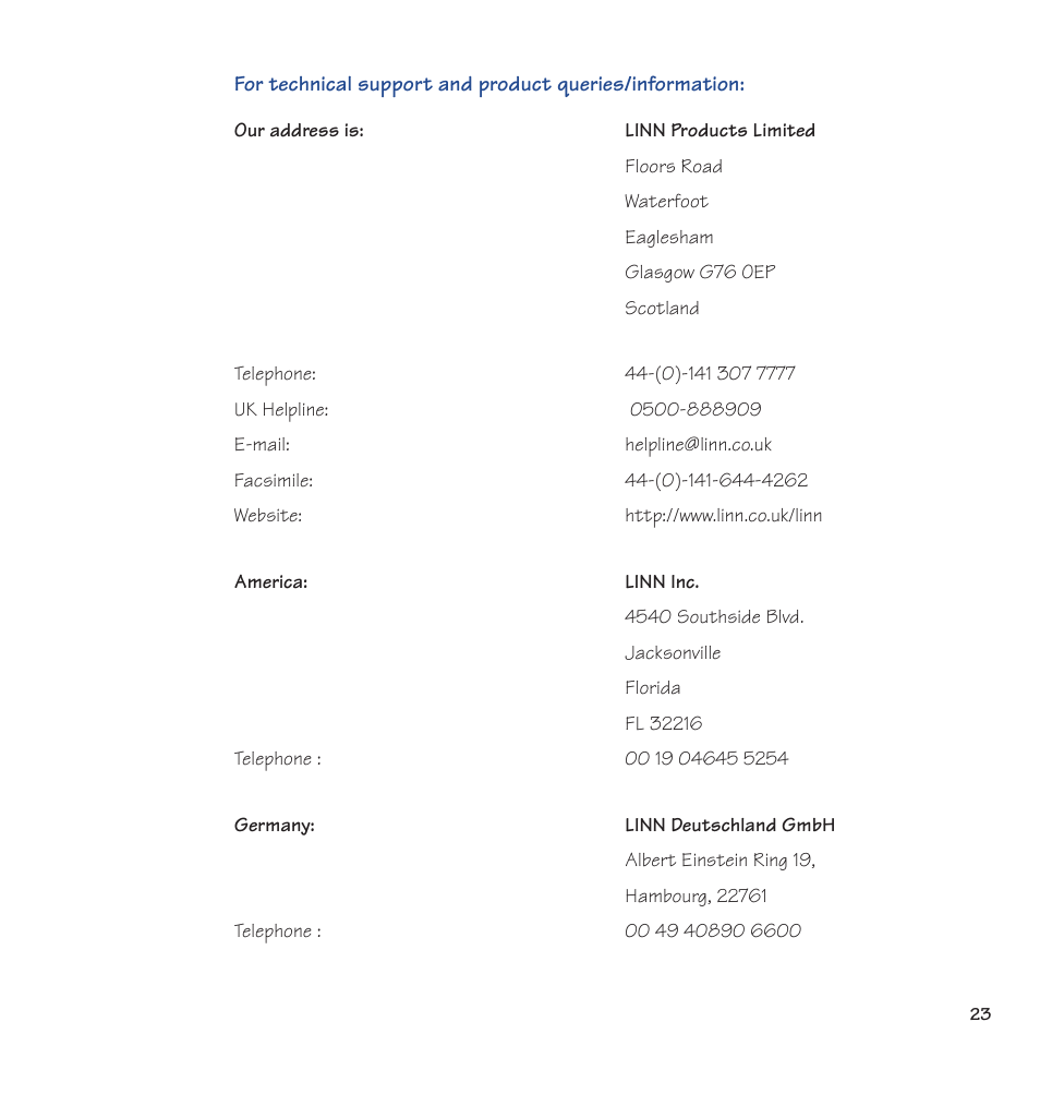 Linn 500 Solo User Manual | Page 31 / 33