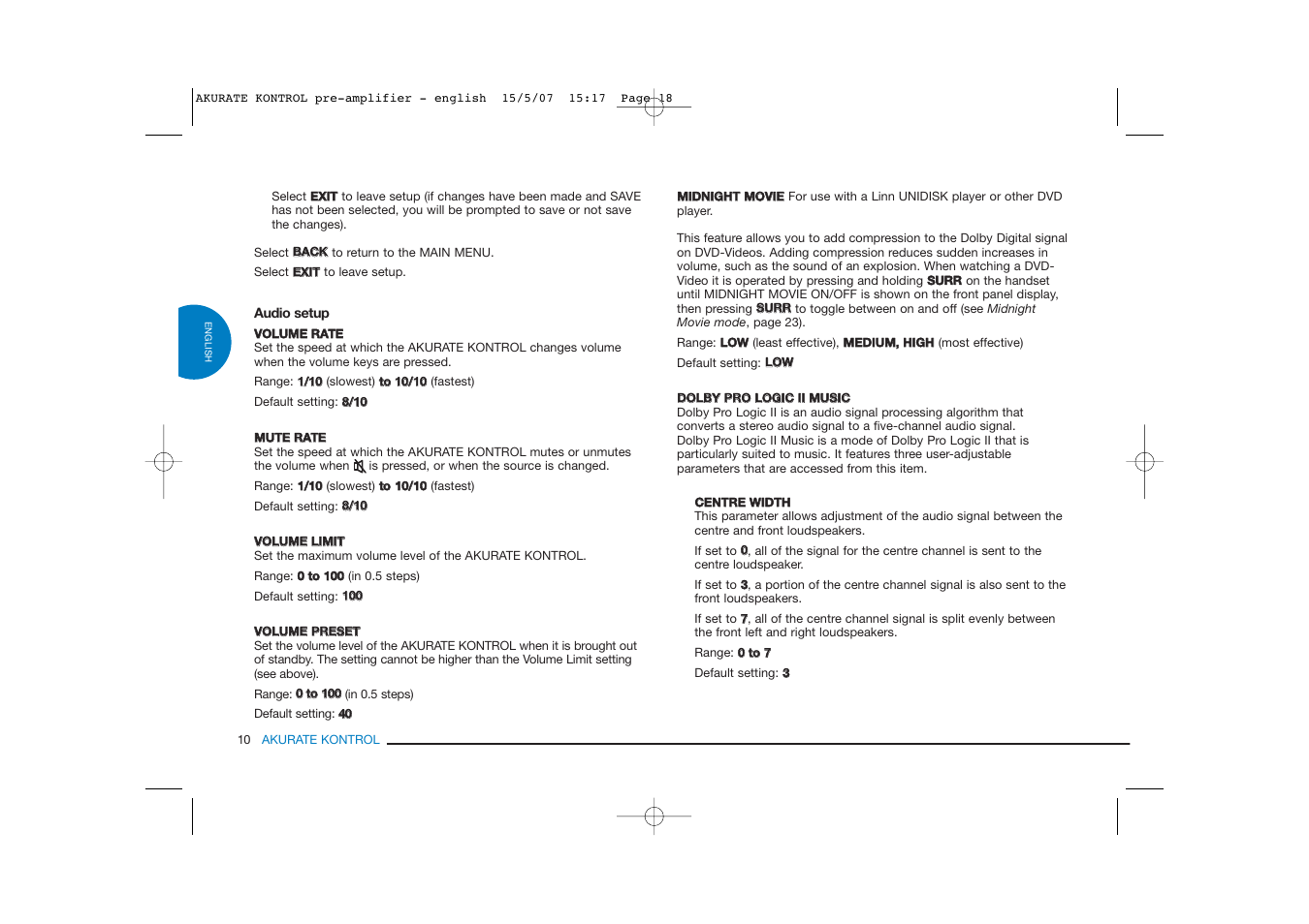 Linn PRE- AMPLIFIER User Manual | Page 18 / 36