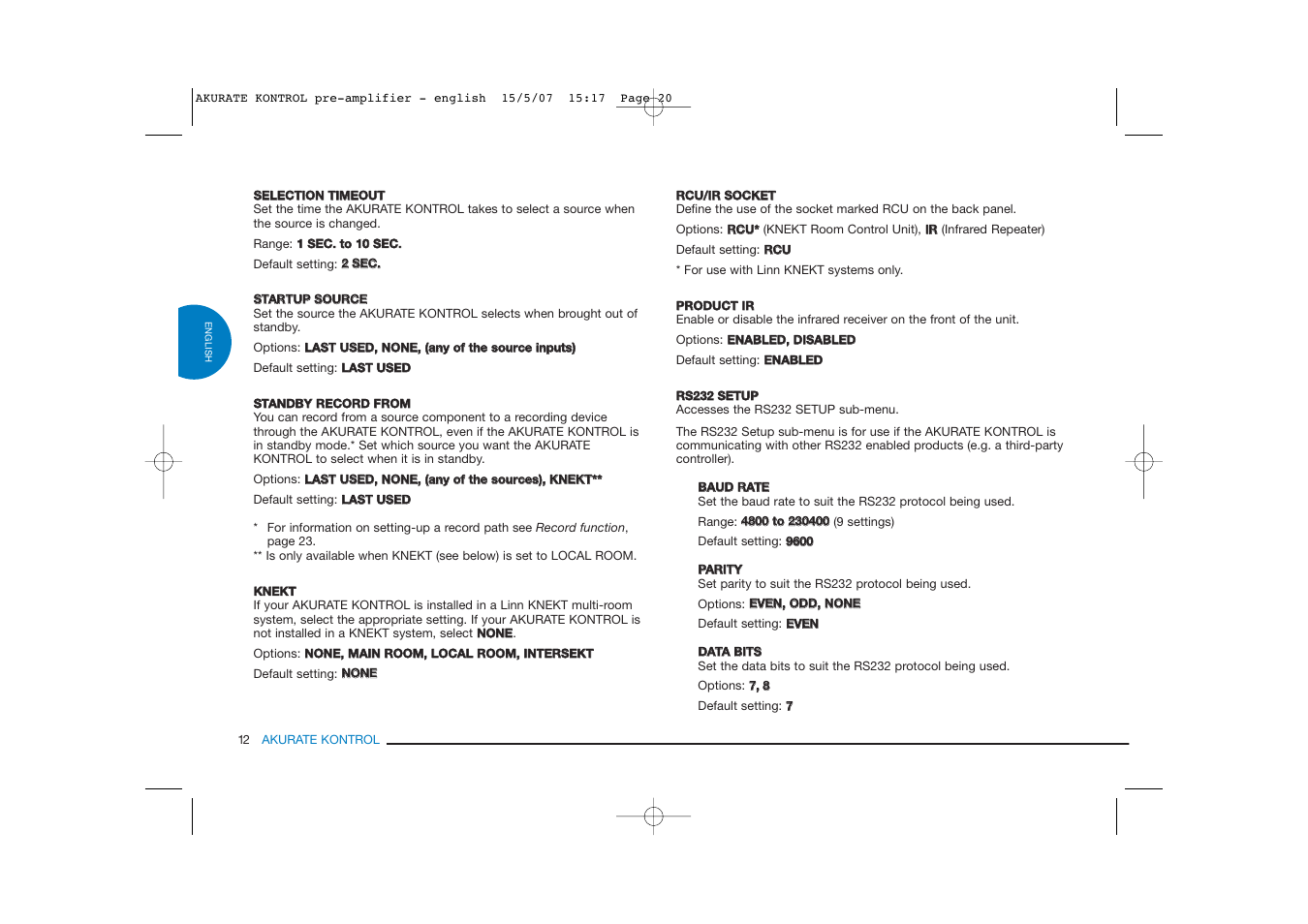 Linn PRE- AMPLIFIER User Manual | Page 20 / 36
