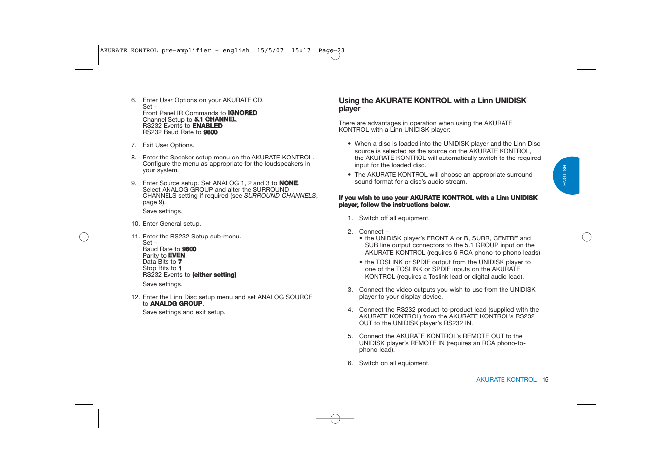 Linn PRE- AMPLIFIER User Manual | Page 23 / 36