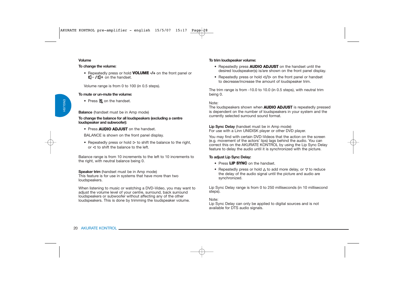 Linn PRE- AMPLIFIER User Manual | Page 28 / 36
