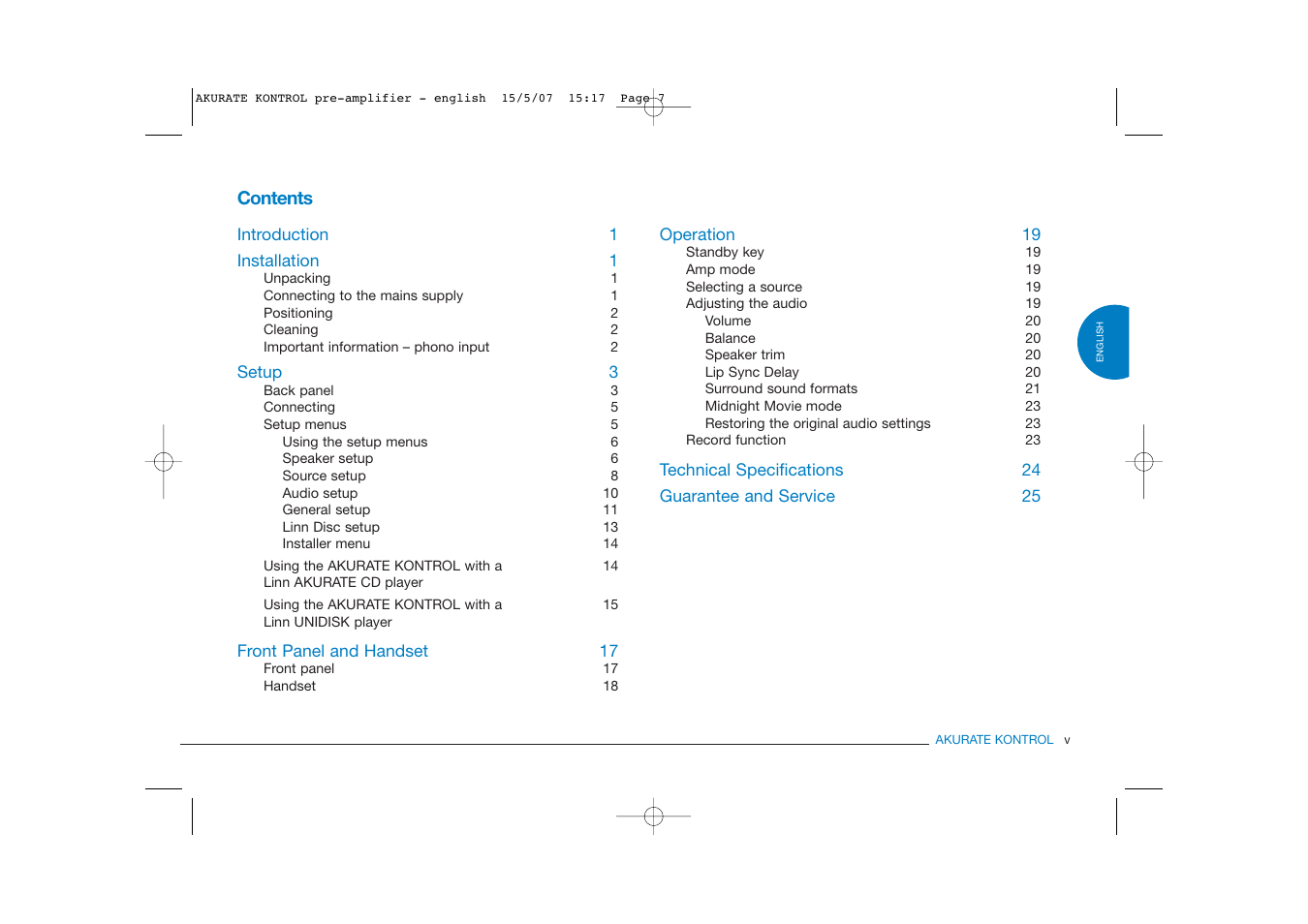 Linn PRE- AMPLIFIER User Manual | Page 7 / 36