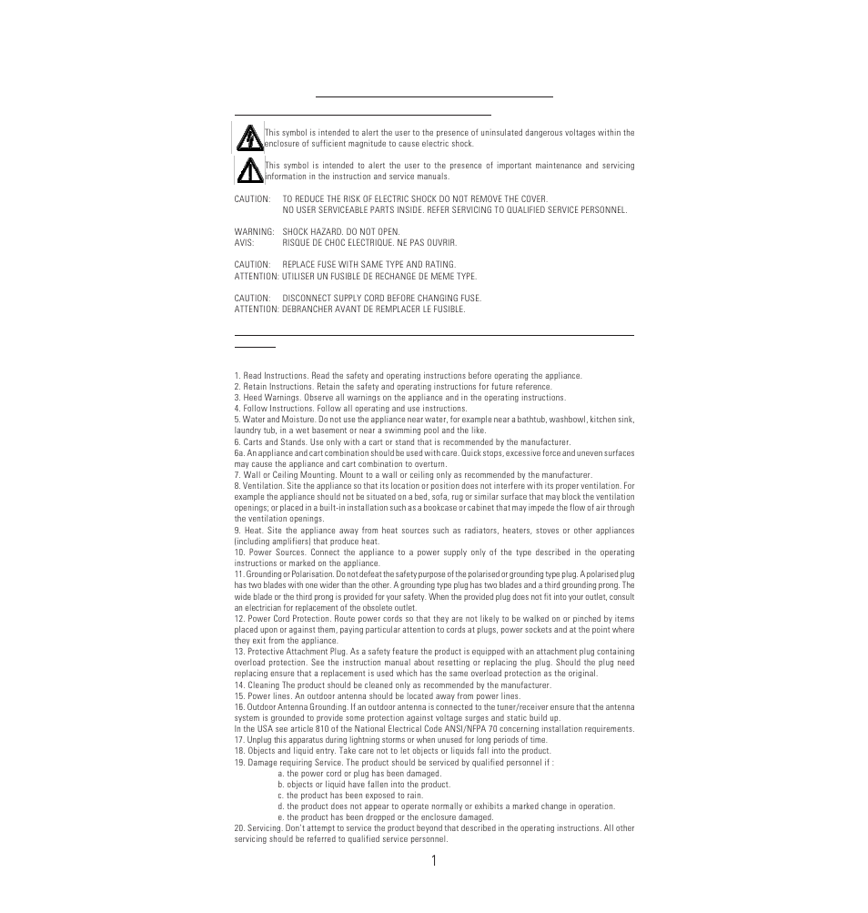 1important safety information | Linn LS500 User Manual | Page 3 / 19