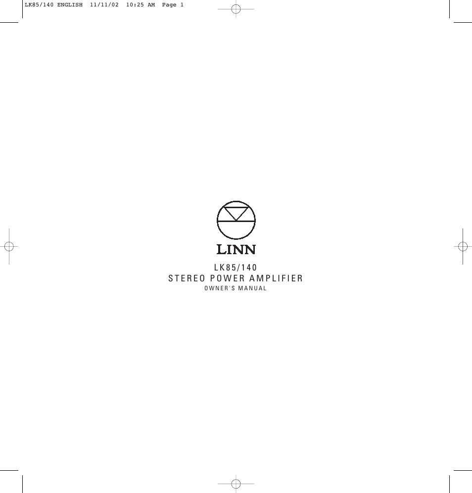 Linn LK85 User Manual | 24 pages