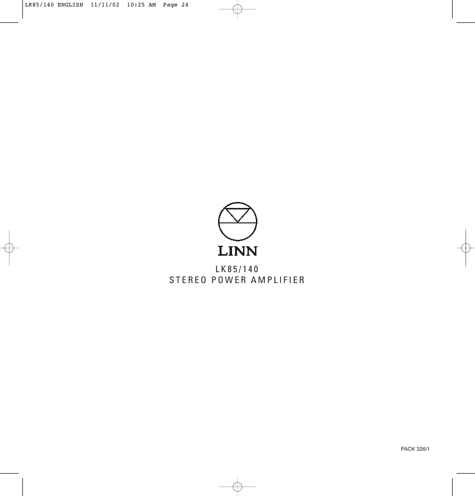 Linn LK85 User Manual | Page 24 / 24